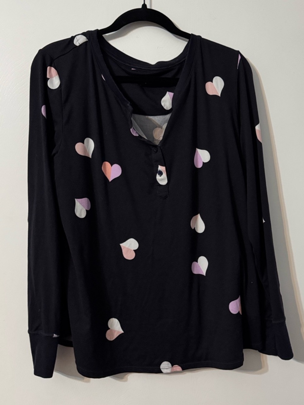 Heart Print Navy Pjs